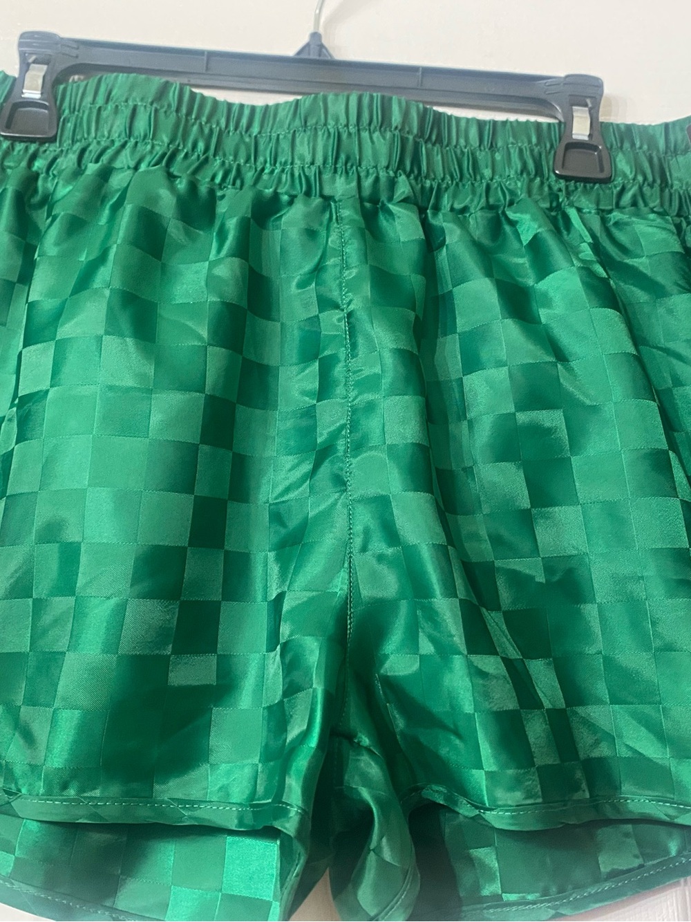 Umbro Emerald Checkerboard Satin Women’s Athletic Shorts